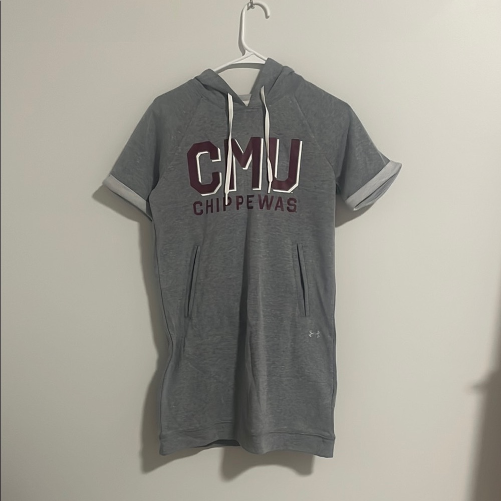 Under Armour Gray CMU Chippewas Hoodie Dress